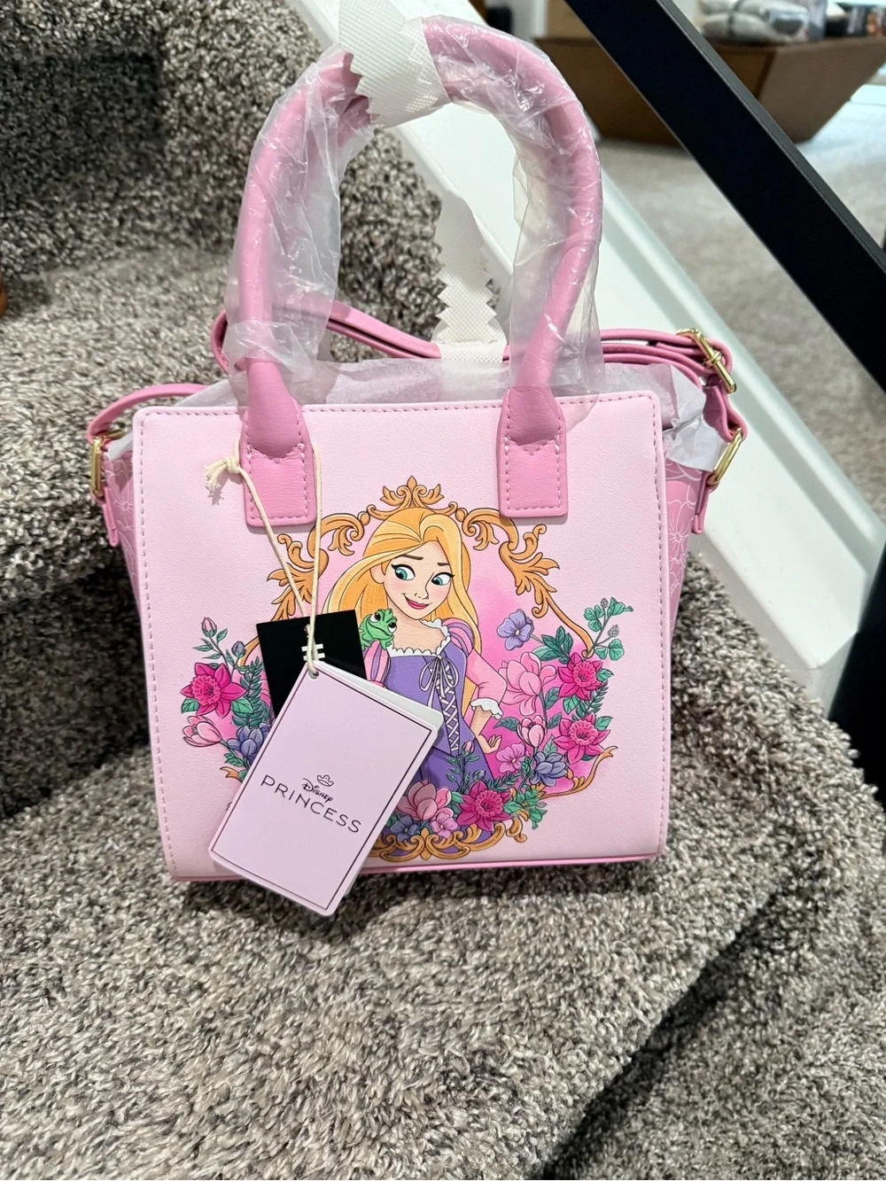 Loungefly Pink Rapunzel Floral Mini Satchel